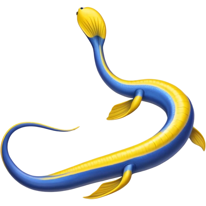long ribbon eel, blue anbd yellow emoji