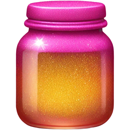 Hot pink jar of honey with glitter  emoji