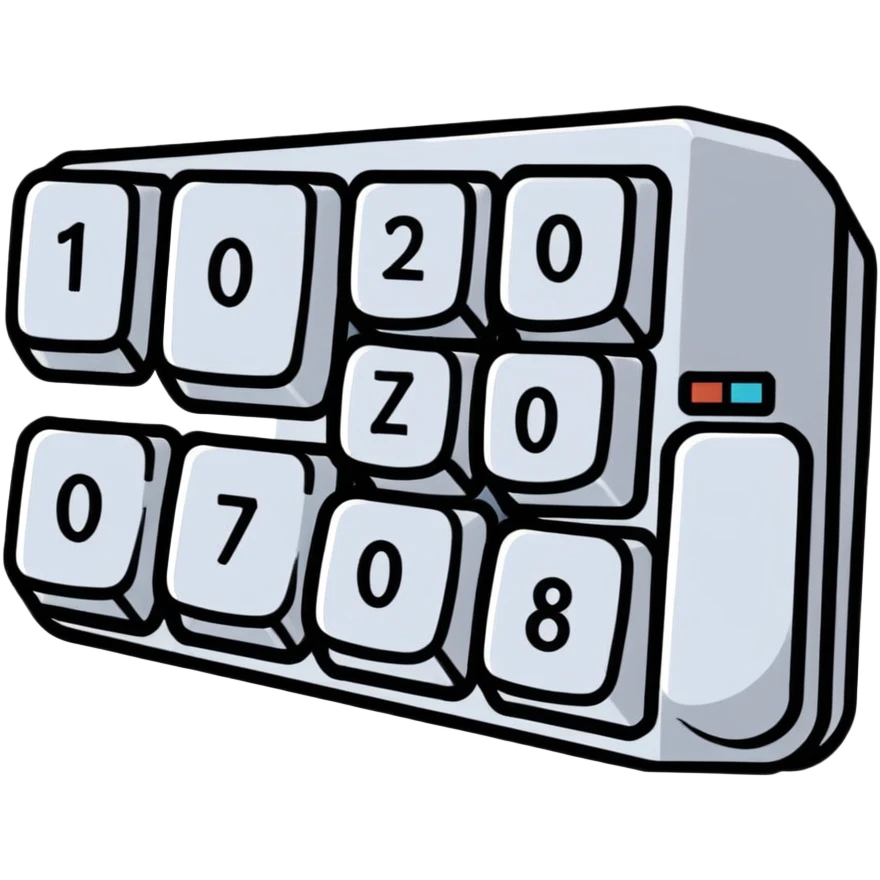 Number 0 keycap, keyboard button with the digit zero emoji