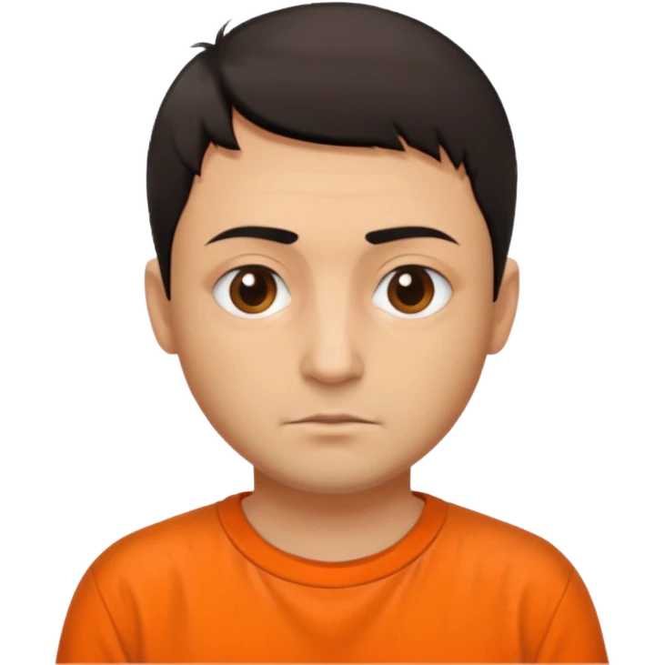 prisoner with orange shirt behind bars emoji