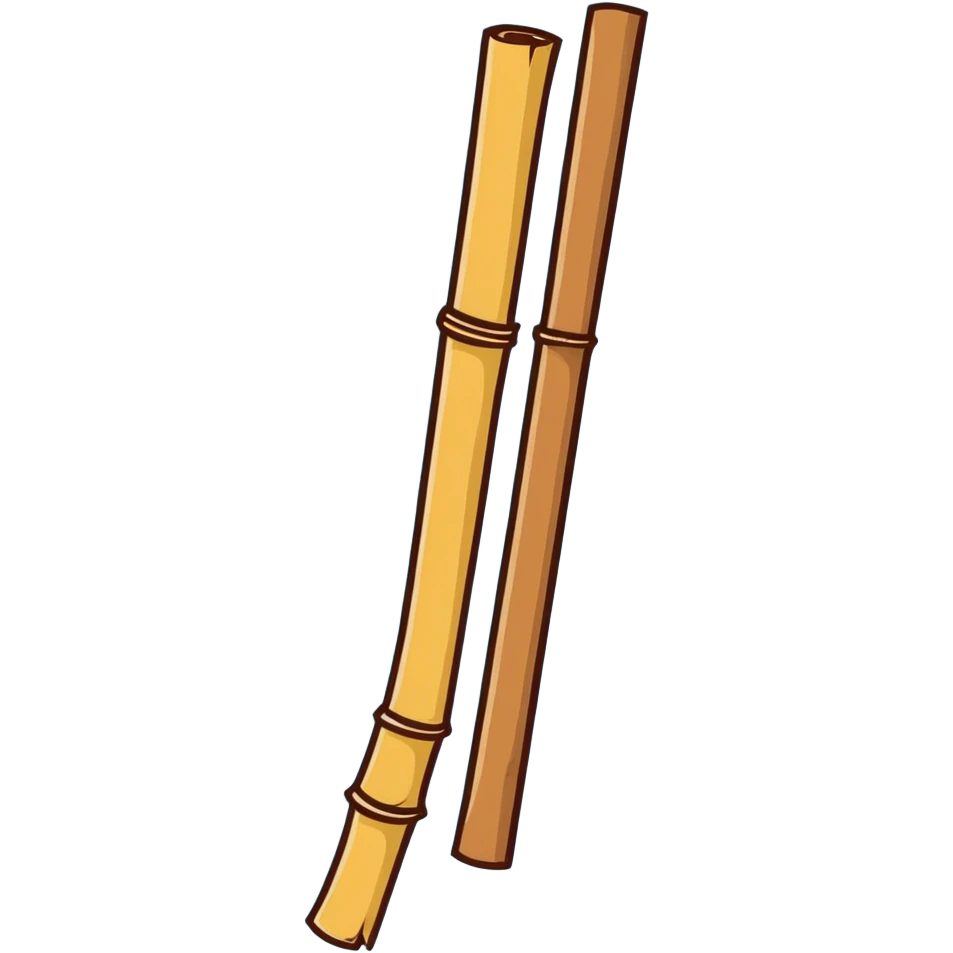 dried bamboo sticks, yellowish-brown color emoji