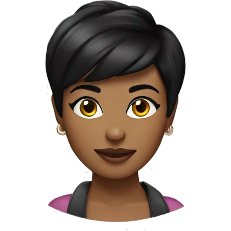 woman black pixie cut  emoji