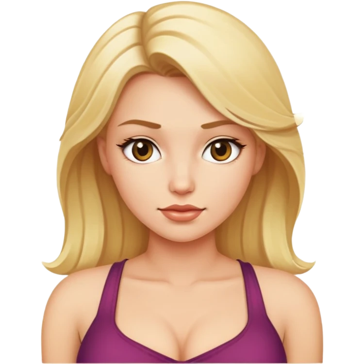 Blonde woman with big chest emoji