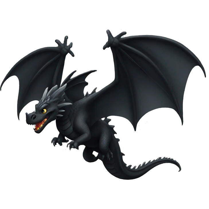 flying black dragon emoji