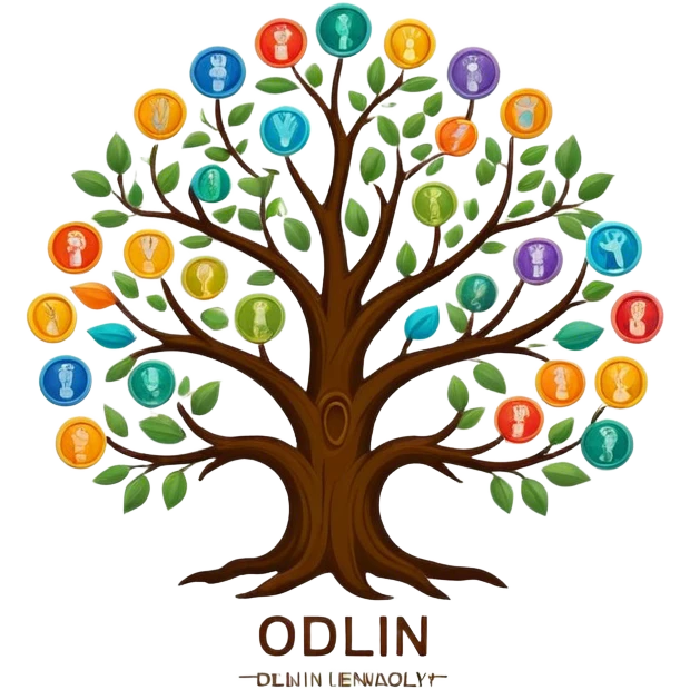 created a highly detailed but manly looking family genealogy logo with multiple colors and make sure it include the name Odlin. emoji