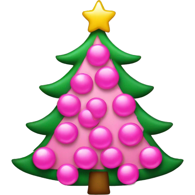 christmas tree with pink decorations  emoji