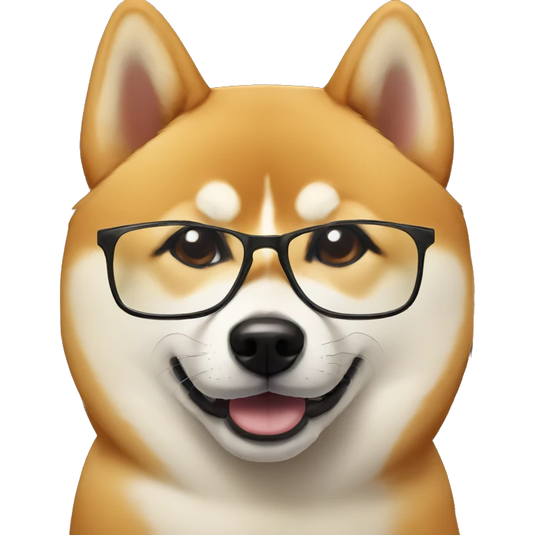 shiba inu with glasses emoji