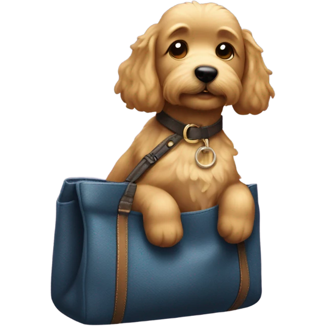 caniche en un bolso emoji
