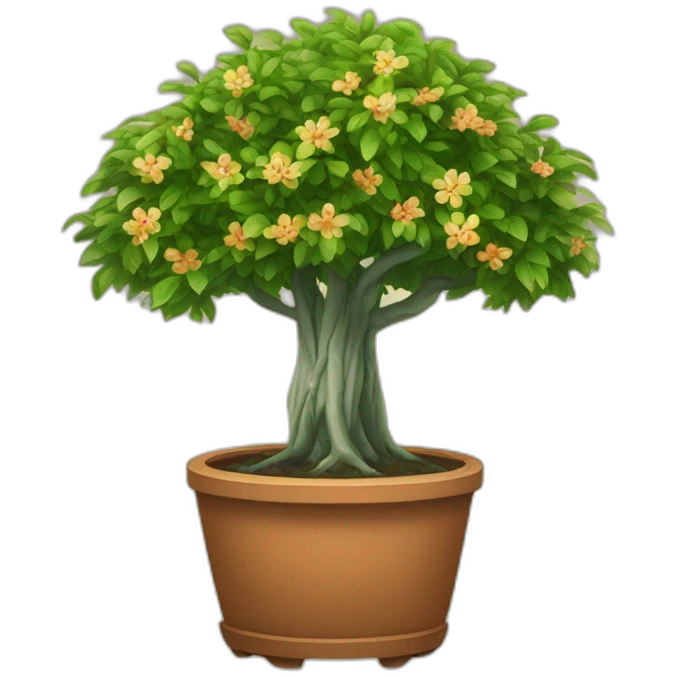 Banyan tree in a flowerpot emoji