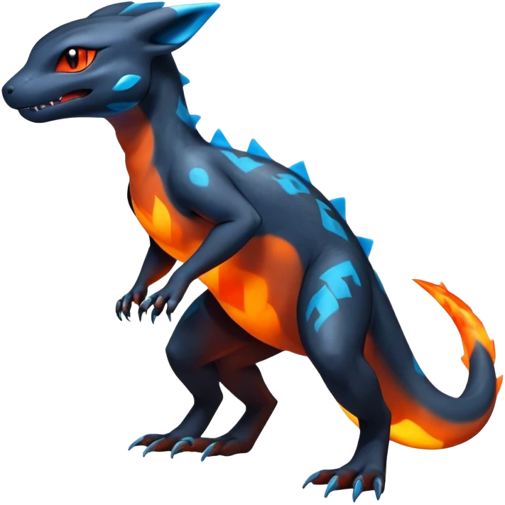 Salandit-Umbreon-Charmeleon-Fakémon-hybrid-creature (full body)  emoji