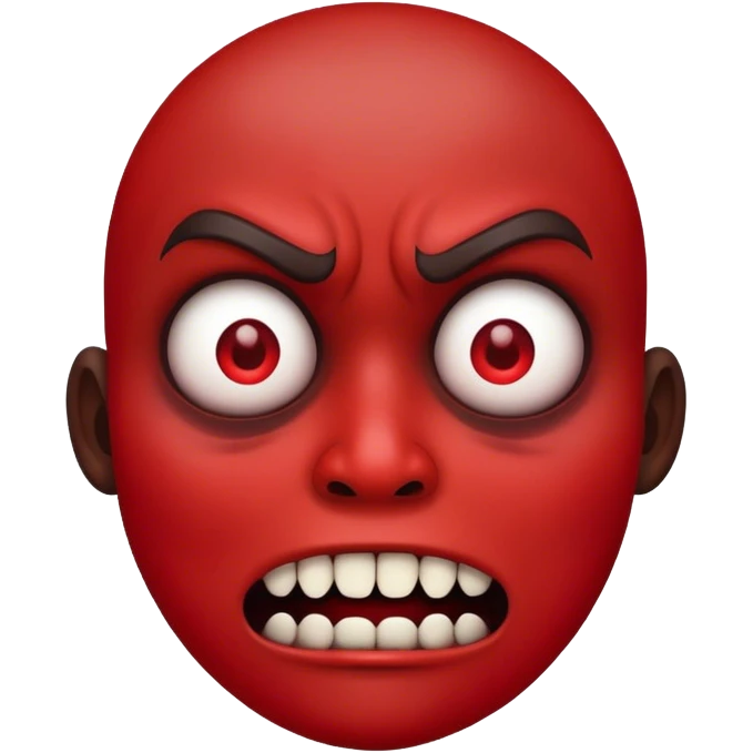 Red scary and creepy emoji
