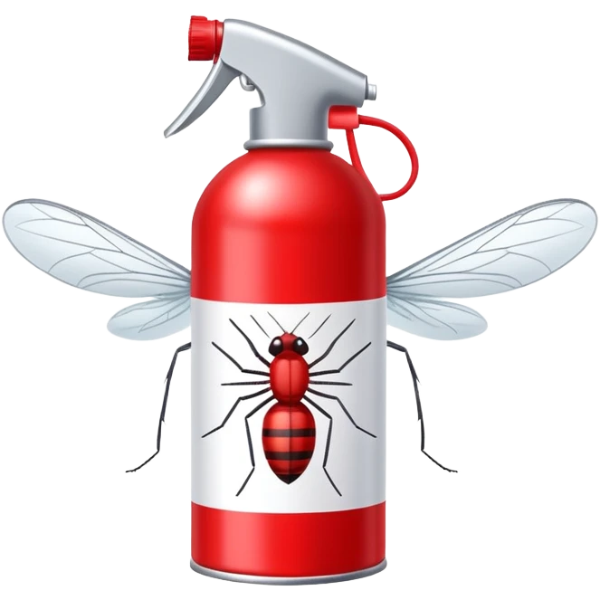 Anti-mosquito spray can with a mosquito crossed out emoji