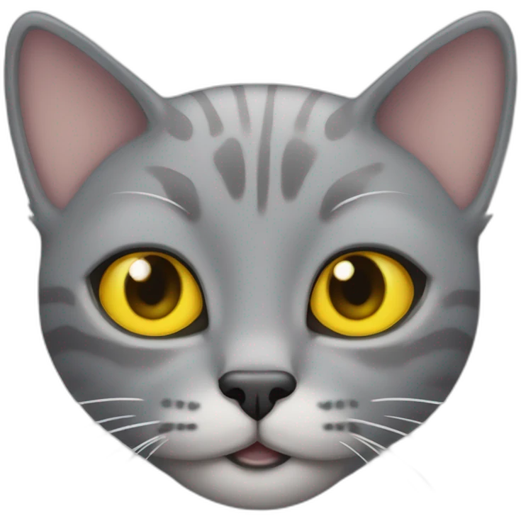 oar-eared gray cat with yellow eyes winks  emoji