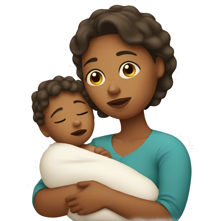 sad mother with newborn emoji