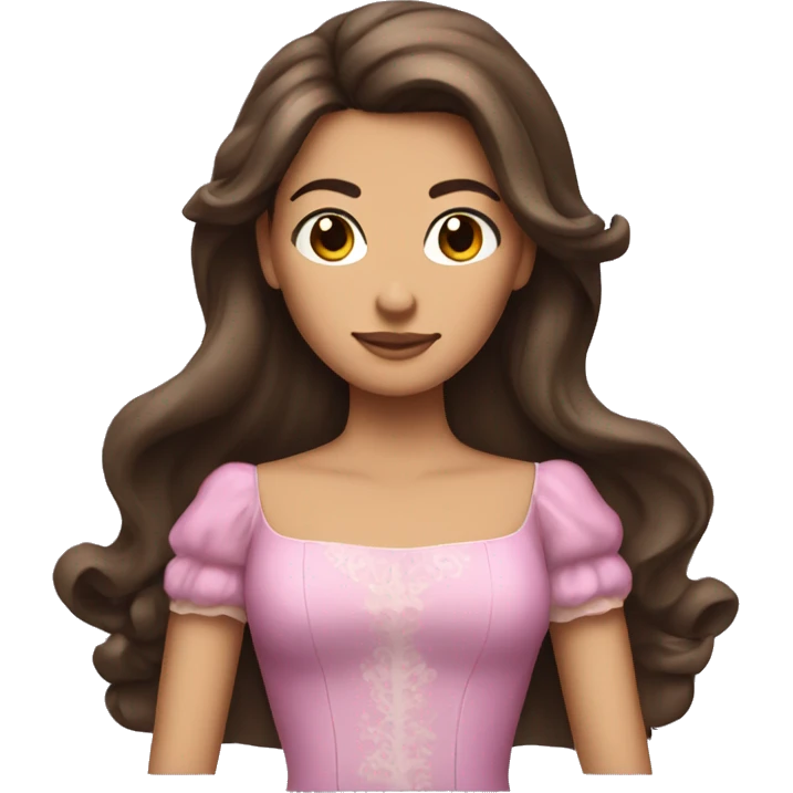 Brunette princess with half up half down hair emoji