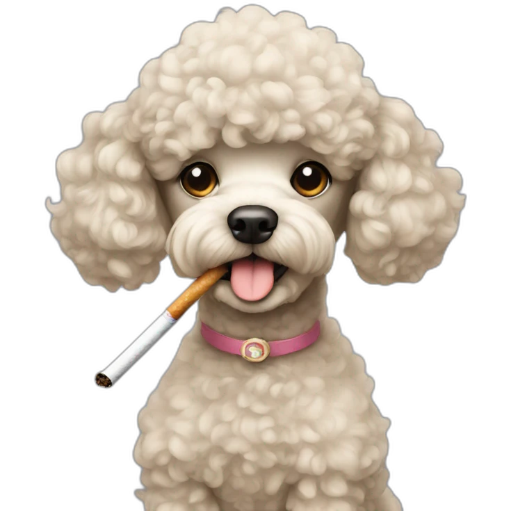 Poodle smoking emoji