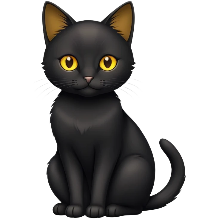 Black cat with golden eyes emoji