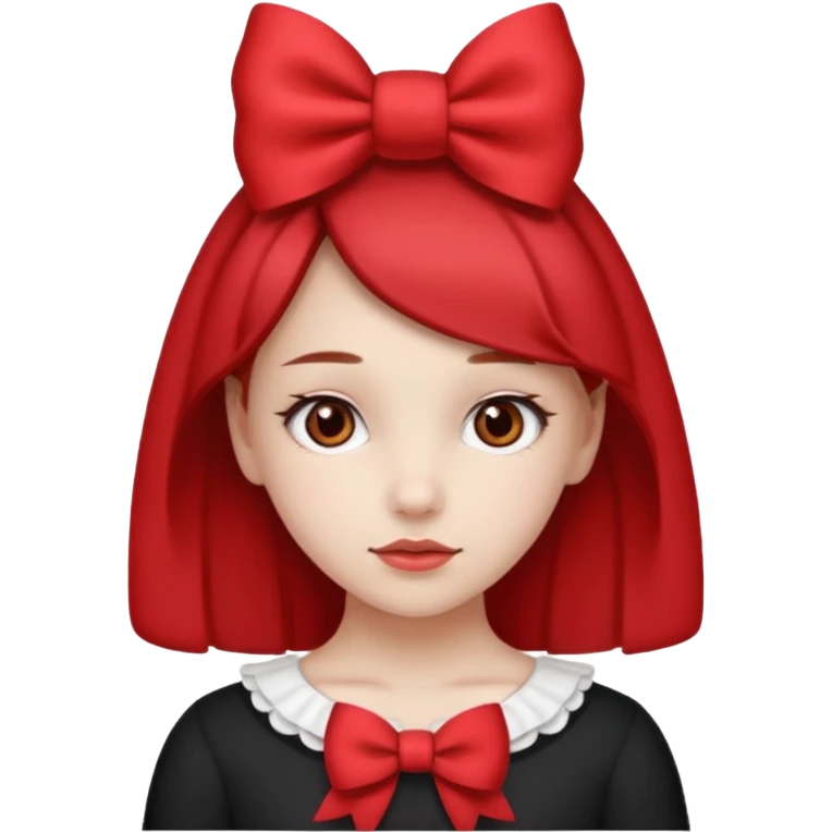 Girl with red bow on her head emoji