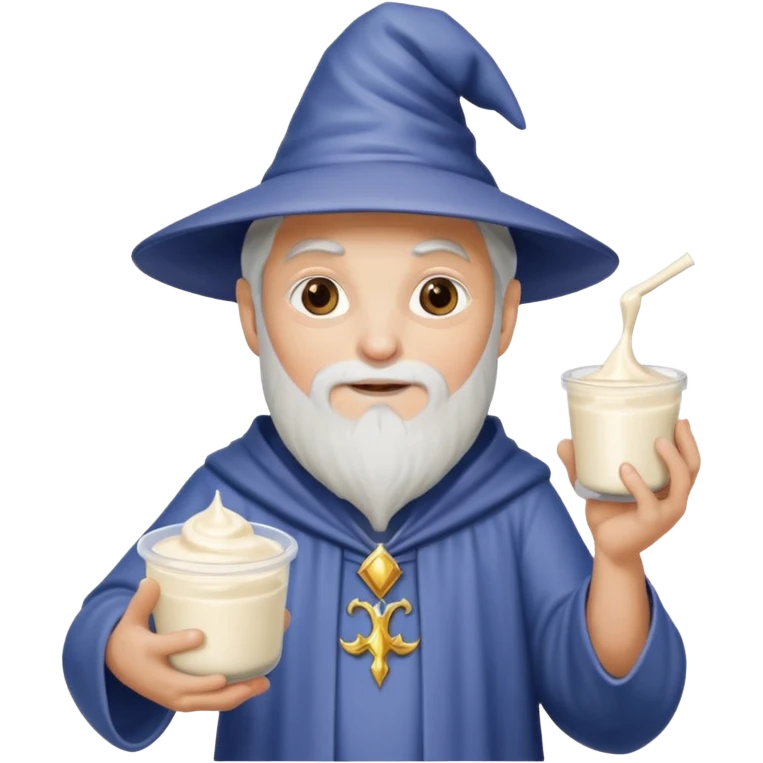 Naked Wizard with yogurt  emoji