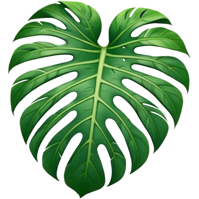 white and green monstera leaf emoji