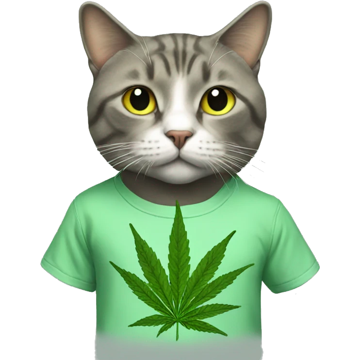 cat wearing weed shirt  emoji