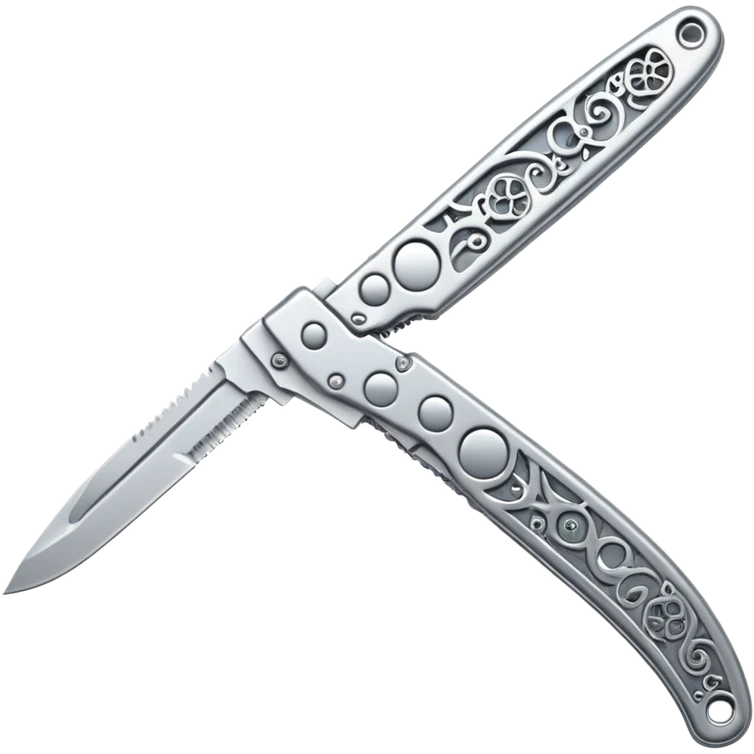 Silver colour butterfly knife not golden emoji