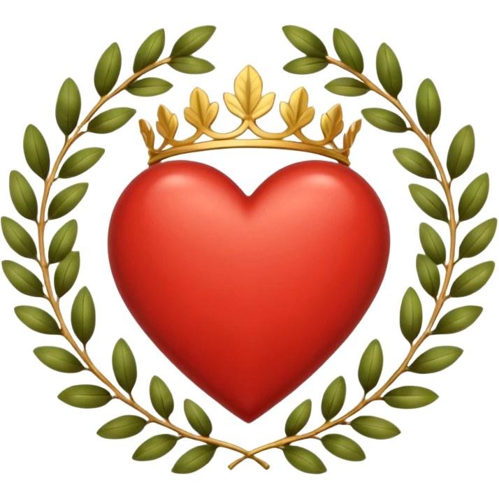 heart with a laurel wreath motif emoji