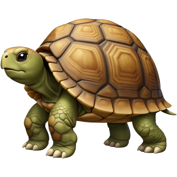 cinematic-tortoise-realistic-full-body-walking-emoji,-sturdy-domed-shell-in-rich-earthy-tones,-thick-scaled-legs-moving-slowly-but-deliberately,-wrinkled-wise-face-peering-ahead-with-calm-determination,-large cute eyes-reflecting-centuries of wisdom emoji