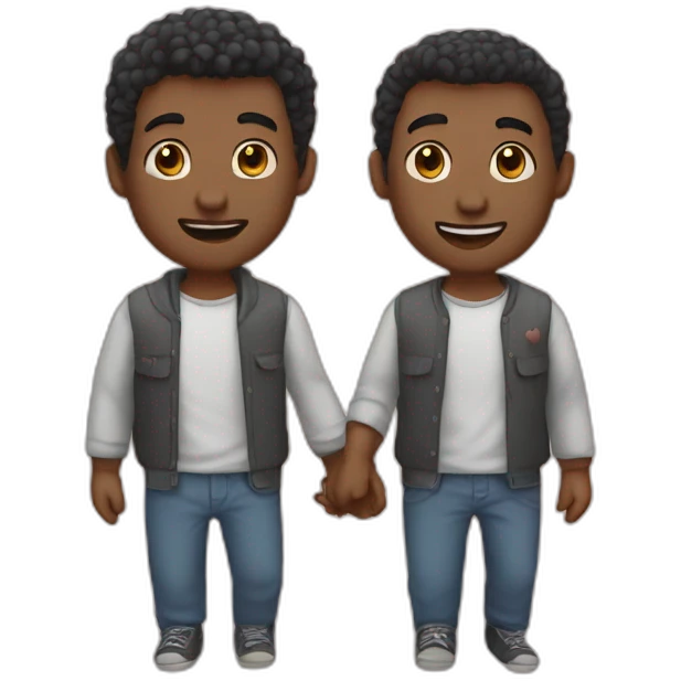 Two guys in love emoji