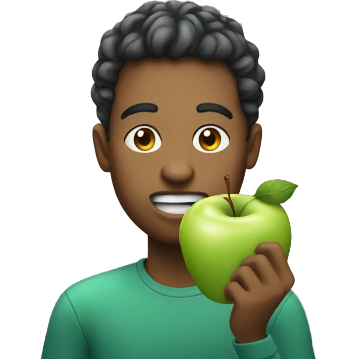 Person eating apple  emoji