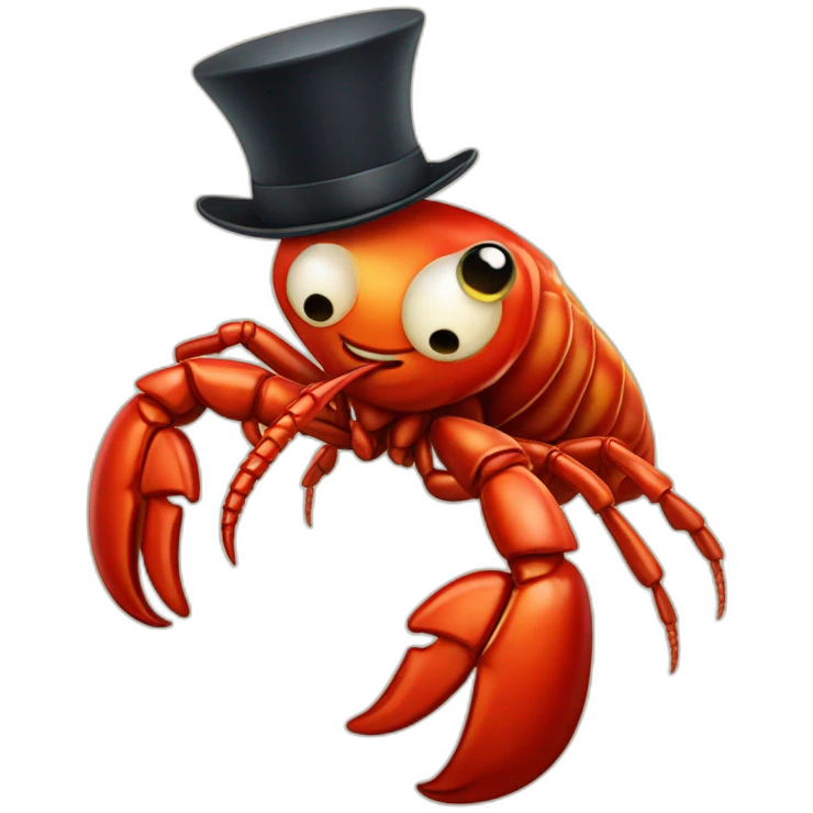 Lobster with tophat emoji
