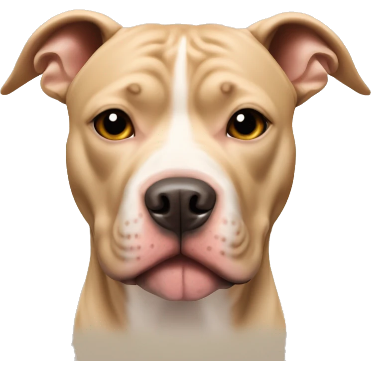 Beige American pit bull with pointy ears emoji