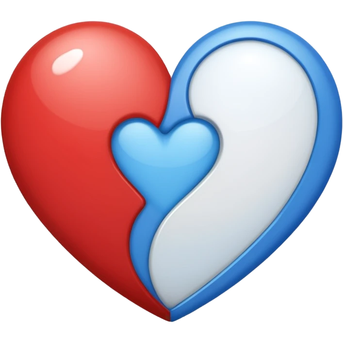 corazon mitad celeste y otra mitad blanco emoji