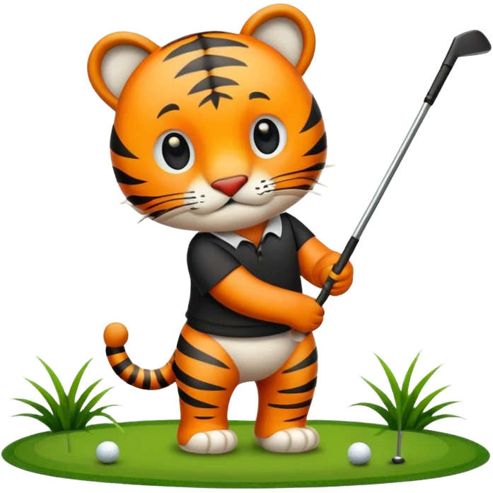 Tiger playing golf emoji