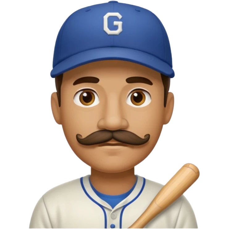 viejo bigote gorra beisbol emoji