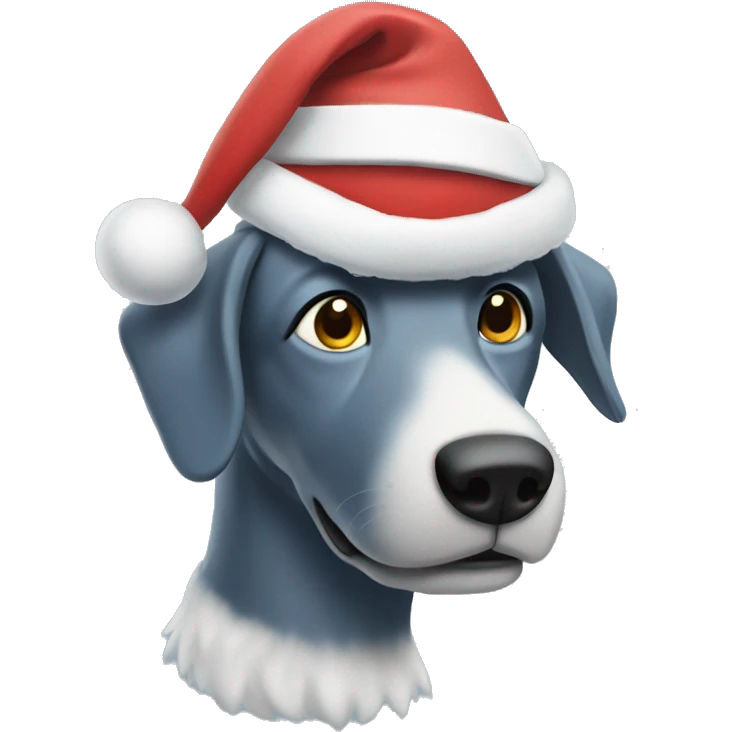 Bluey in a Santa hat emoji