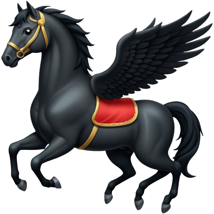A black flying horse emoji