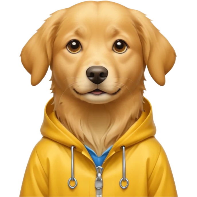 dog in yellow rain coat over head



 emoji