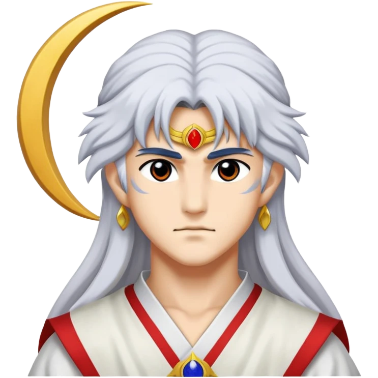 Sesshomaru with crescent moon on forehead emoji