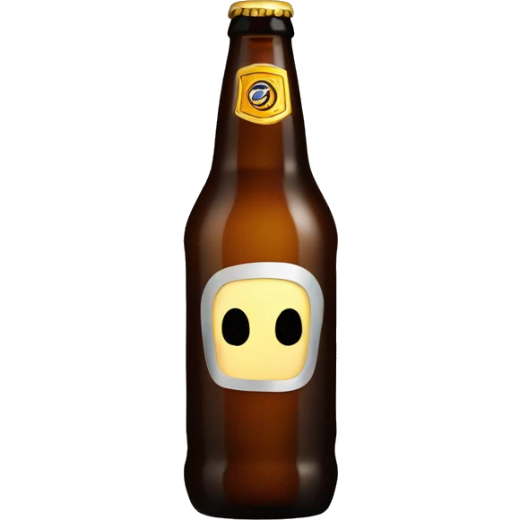 Beer bottle no face emoji