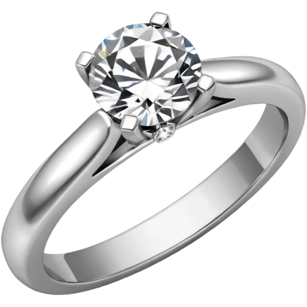 Platinum engagement ring on left finger emoji