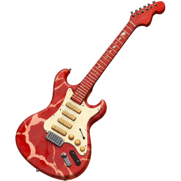 An electric guitar entirely made of meat! emoji