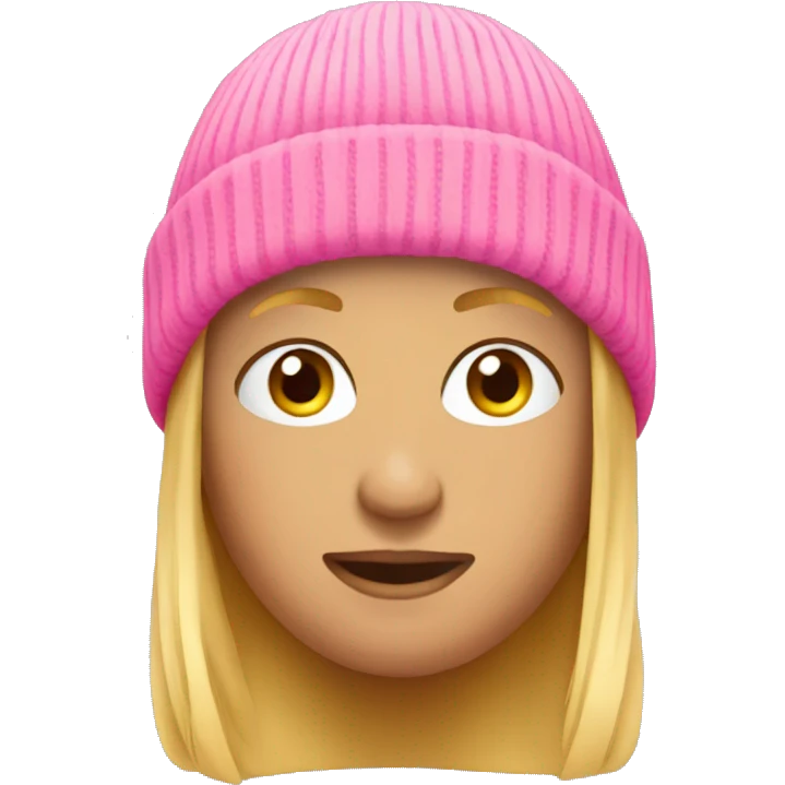 Pink beanie emoji emoji
