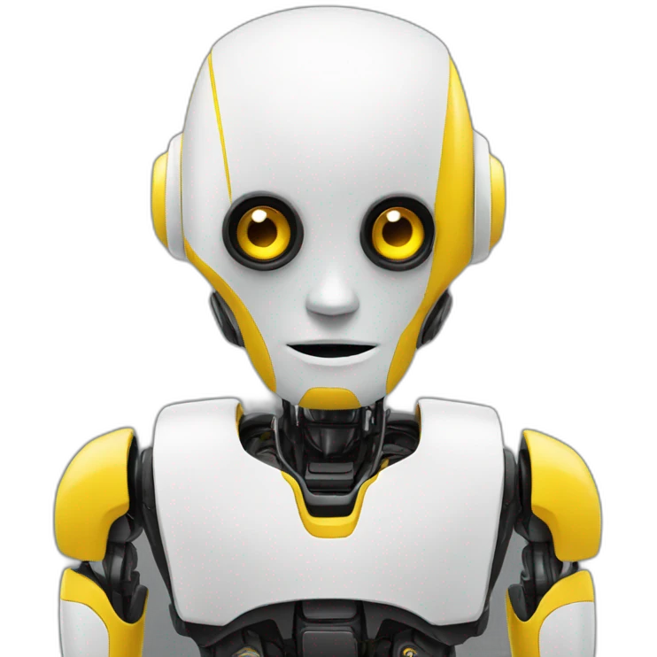 robot white yellow black emoji