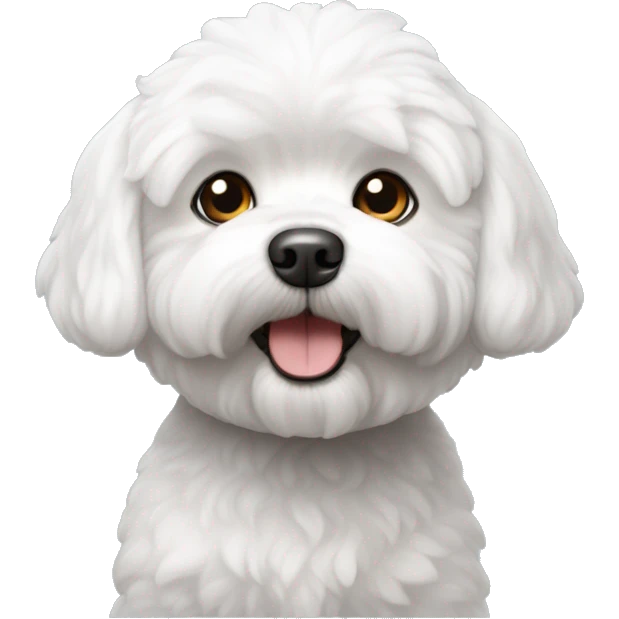 Perro bichon maltes gris emoji