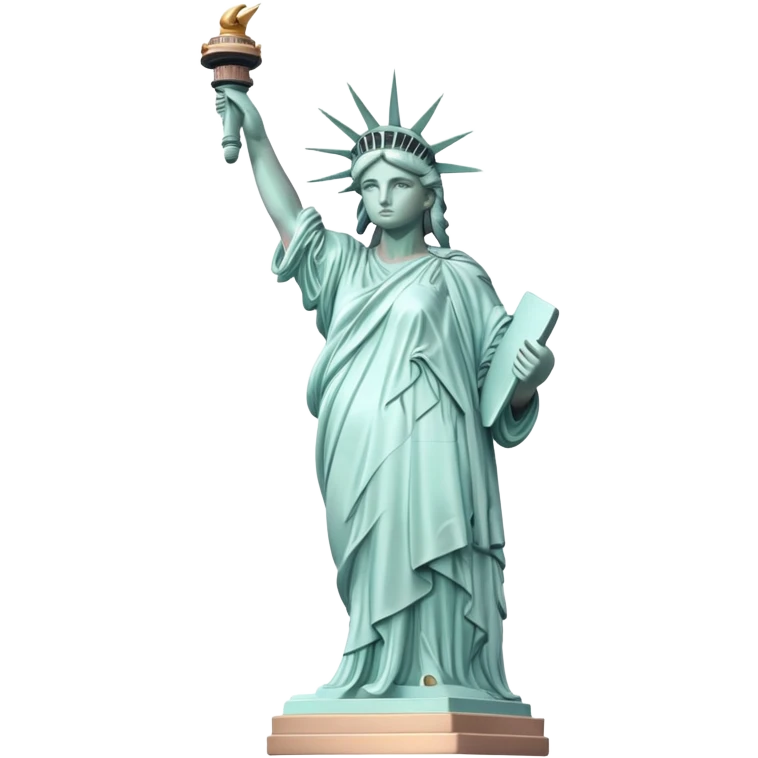 Statue of Liberty with gentle pastel colors, not bright emoji