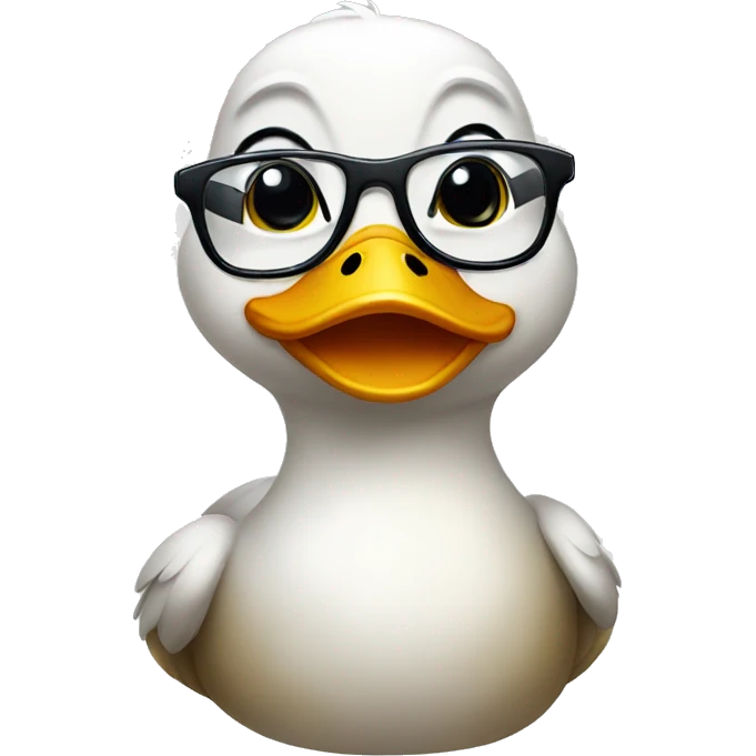 Cute duck with glasses emoji
