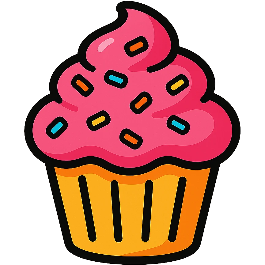 cupcake with pink icing emoji