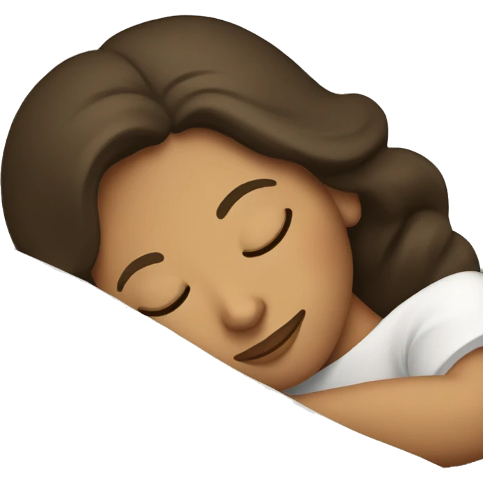Brunette Caucasian women sleeping in bed emoji