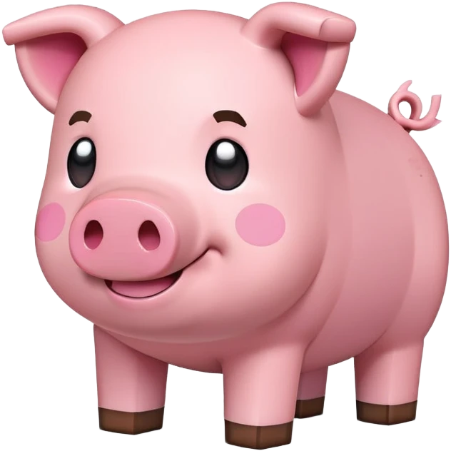Cute Minecraft pig emoji